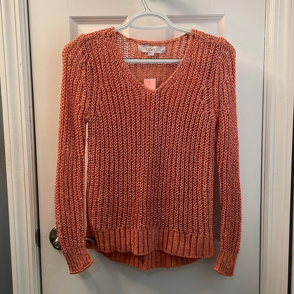 Loft Petite coral sweater, size XXSP